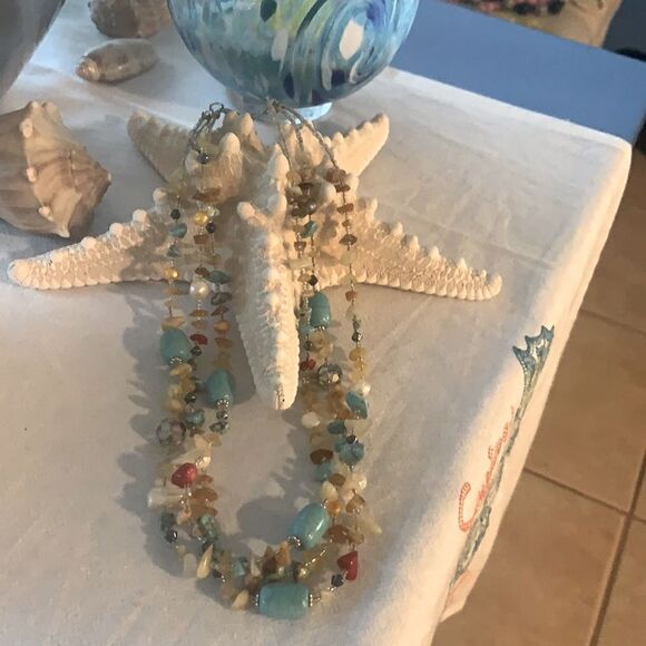 Earth Tone Stones Necklace 9inches - Picture 3 of 5